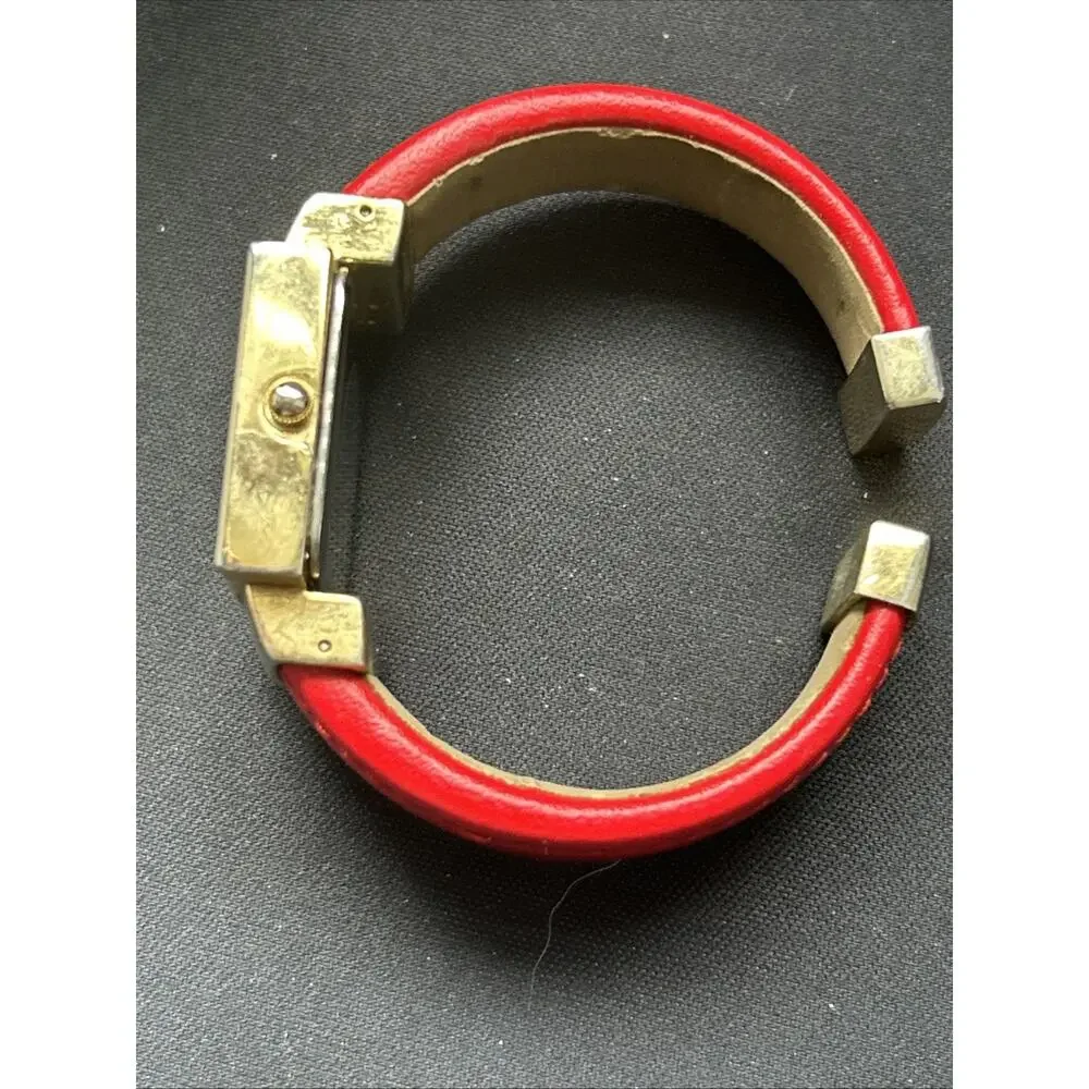Christmas Santa Claus Gold Tone Women’s Cuff Watch
